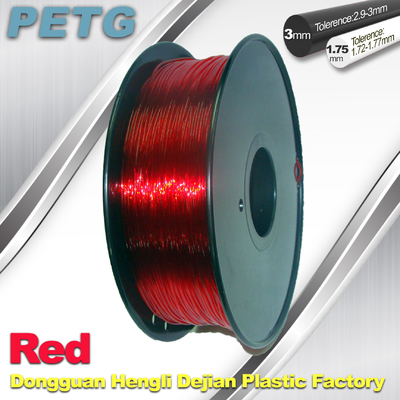 빨강 1.75mm/3.0mm PETG Fliament 3D 인쇄 필라멘트 물자